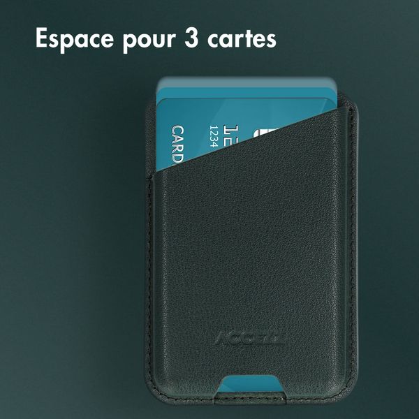 Accezz Porte-cartes en cuir - Compatible avec MagSafe et Qi2 - Cedar Green