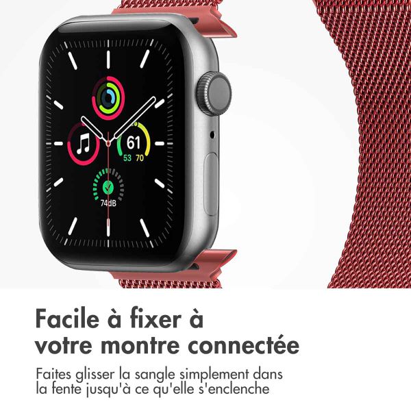 imoshion Bracelet magnétique milanais Apple Watch | 38/40/41/42 mm - Taille M - Rouge