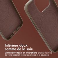 Accezz Coque arrière en cuir avec MagSafe Apple iPhone 15 Pro - Marron café