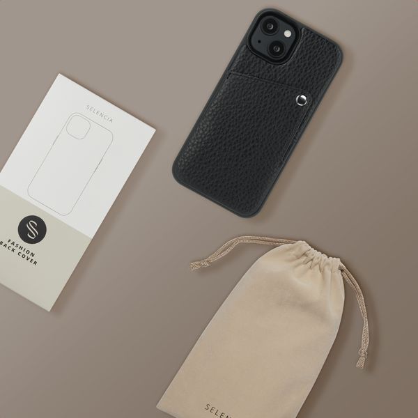 Selencia Coque Riva avec porte-cartes Apple iPhone 15 - Noir