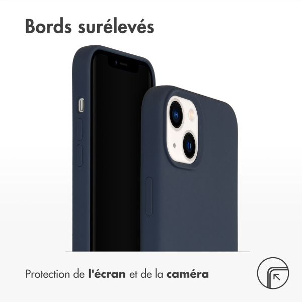 Accezz Coque Liquid Silicone Apple iPhone 14 Plus - Bleu foncé