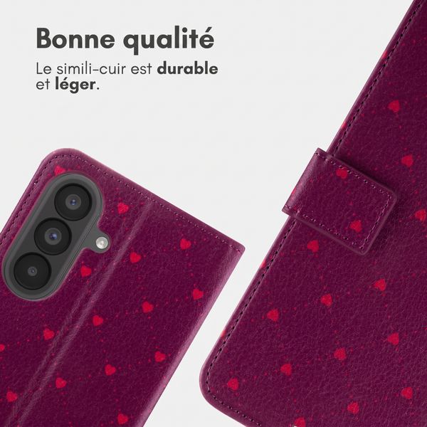 imoshion Étui de télephone portefeuille Design Samsung Galaxy A57 (5G) - Crush Check Coral Dust