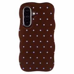 Selencia Coque arrière Vivid Wavy avec MagSafe Samsung Galaxy A57 (5G) - Happy Dots Chocolate