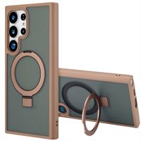 Accezz Coque Ring Stand avec MagSafe Samsung Galaxy S24 Ultra - Marron