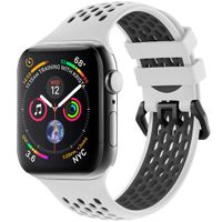 imoshion Bracelet sport en silicone avec boucle Apple Watch | 38/40/41/42 mm - White / Black