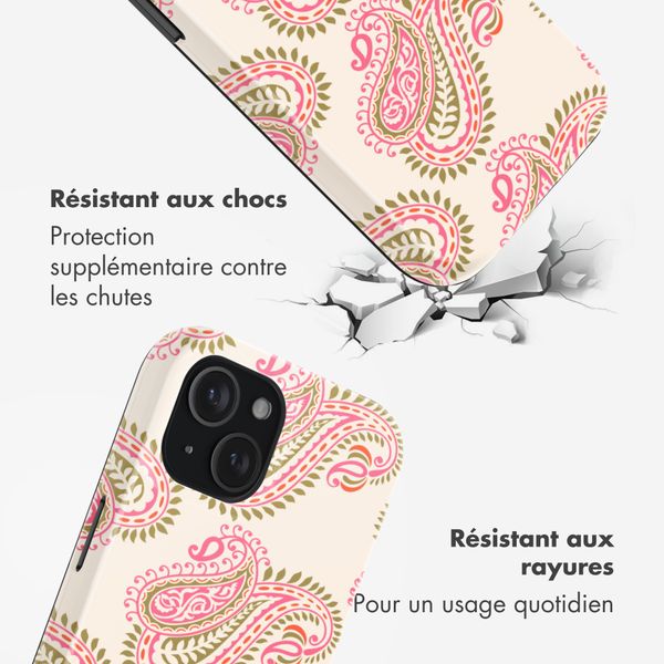 Selencia Coque arrière Vivid avec MagSafe Apple iPhone 15 - Paisley Blush