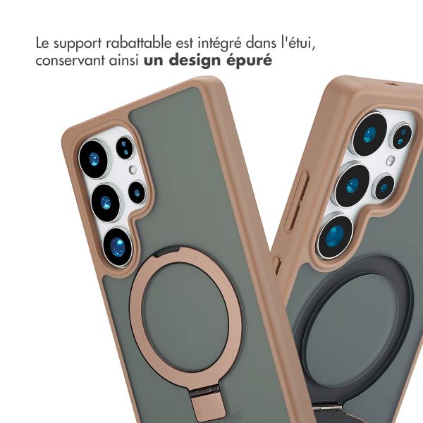 Accezz Coque Ring Stand avec MagSafe Samsung Galaxy S25 Ultra - Marron