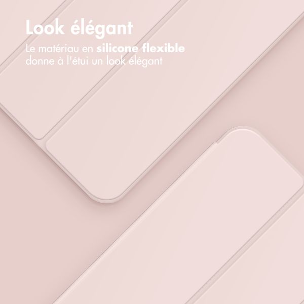 Accezz Coque tablette portefeuille Smart Silicone Apple iPad 11 (2025) 11 pouces A16 / iPad 10 (2022) 10.9 pouces - Rose