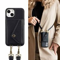 Selencia Coque de télephone Sera avec cordon et porte-cartes enveloppe Apple iPhone 14 / 13 - Noir