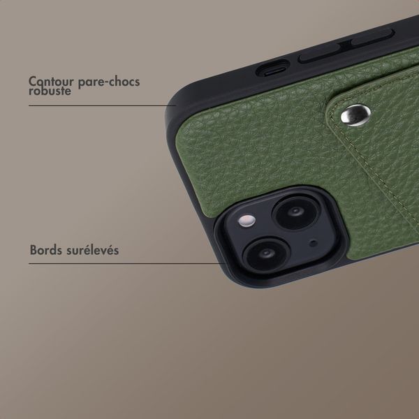 Selencia Coque Riva avec porte-cartes Apple iPhone 15 - Sage Green
