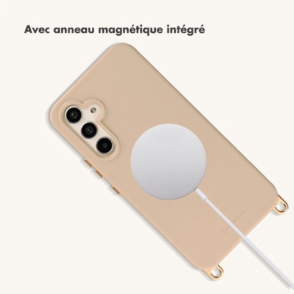 Selencia Coque arrière Rivièra avec MagSafe avec crochets amovibles Samsung Galaxy A54 (5G) - Milky Latte