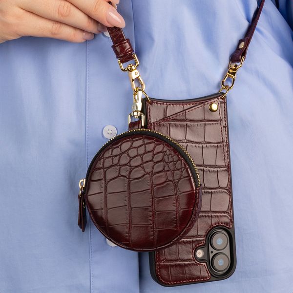 Selencia Nova Croco Mini Pouch - Burgundy