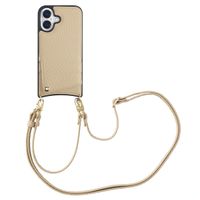 Selencia Coque de télephone Nova avec cordon et porte-cartes Apple iPhone 16 - Beige