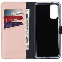 Selencia Étui portefeuille en cuir véritable Samsung Galaxy S20 - Dusty Pink