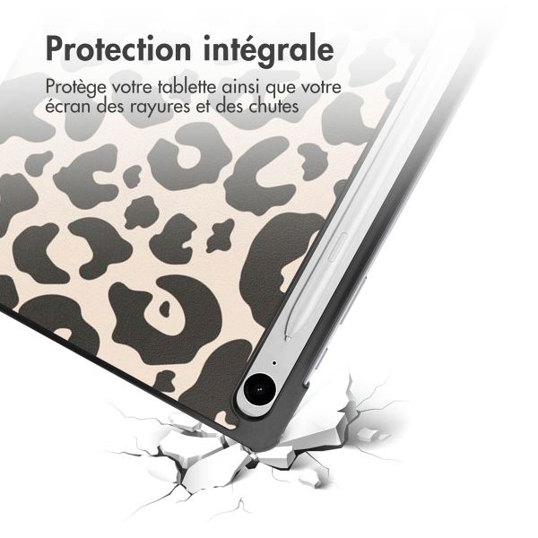 imoshion Coque tablette Design Trifold Samsung Galaxy Tab S9 11.0 pouces / S10 Lite / S10 FE / S9 FE 10.9 pouces - Leopard