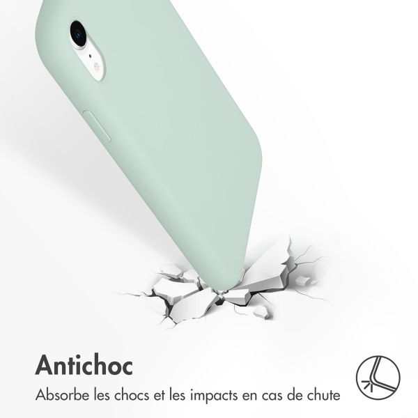 Accezz Coque Liquid Silicone Apple iPhone Xr - Sky Blue