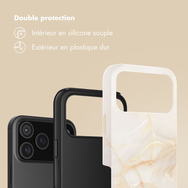 Selencia Coque arrière Vivid Apple iPhone 17 Pro Max - Golden Beige Marble