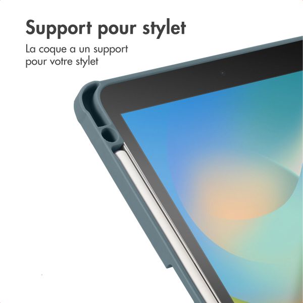 imoshion Coque tablette Origami Apple iPad 9 (2021) 10.2 pouces / iPad 8 (2020) 10.2 pouces / iPad 7 (2019) 10.2 pouces - Vert foncé