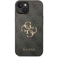 Guess Coque 4G Metal Logo Backcover Apple iPhone 14 - Gris