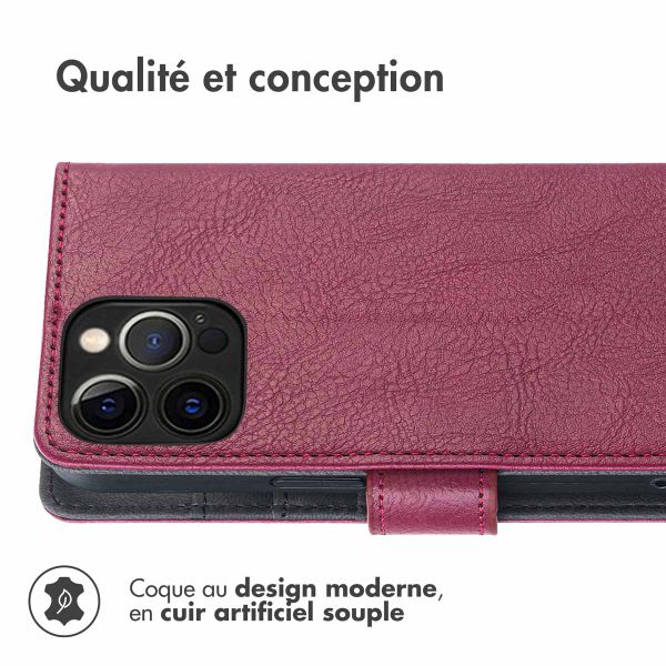 imoshion Étui de télephone portefeuille de luxe Apple iPhone 12 (Pro) - Bordeaux