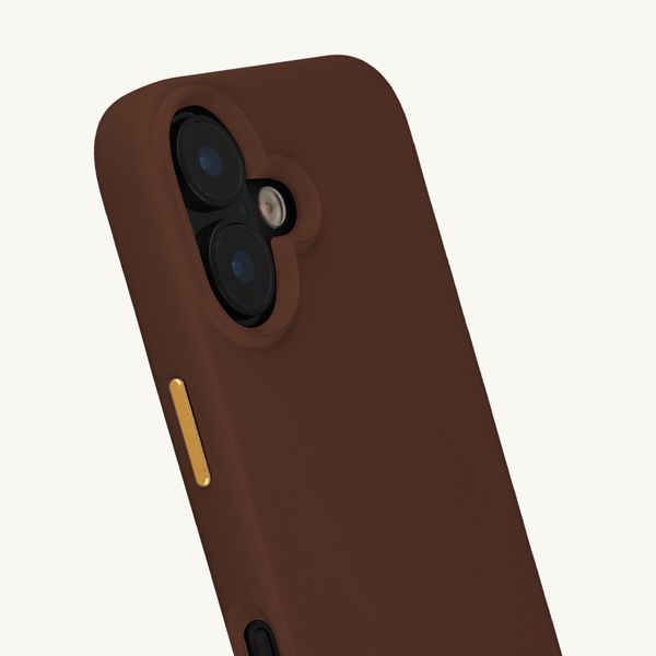 Selencia Coque arrière Rivièra avec MagSafe avec crochets amovibles Apple iPhone 16 - Choco Brown
