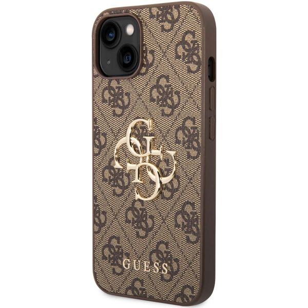 Guess Coque 4G Metal Logo Backcover Apple iPhone 15 - Marron