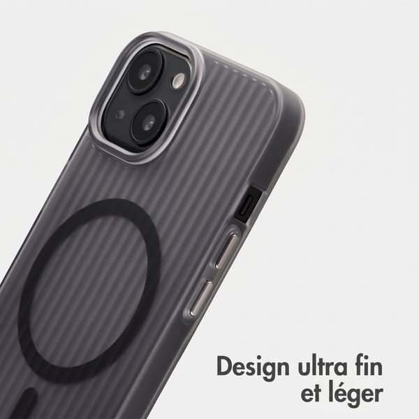 Accezz Coque arrière Lite avec MagSafe | Fluted | Apple iPhone 14 - Gris