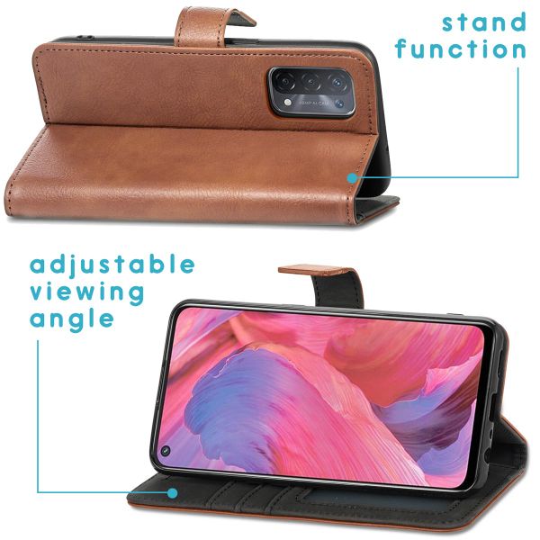 imoshion Étui de télephone portefeuille de luxe Oppo A74 (5G) / A54 (5G) - Marron