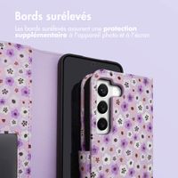 imoshion Étui de télephone portefeuille Design Samsung Galaxy S22 - Purple Flowers