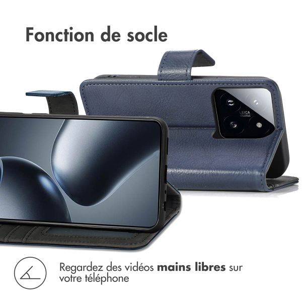imoshion Étui de télephone portefeuille de luxe Xiaomi 14T Pro - Bleu foncé