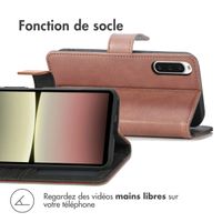 imoshion Étui de télephone portefeuille de luxe Sony Xperia 10 V - Marron