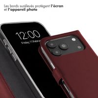 Selencia Étui portefeuille en cuir véritable Apple iPhone 18 Pro / 17 Pro - Burgundy