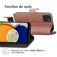 imoshion Étui de télephone portefeuille de luxe Samsung Galaxy A03 - Marron