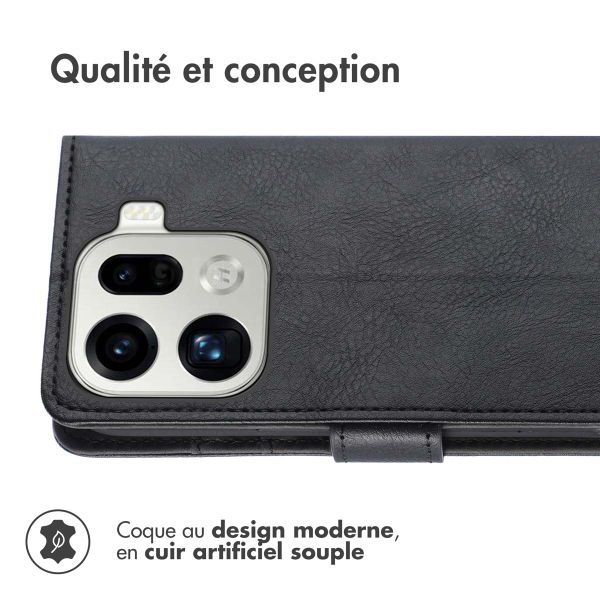 imoshion Étui de télephone portefeuille de luxe Oppo Find X9 Pro - Noir