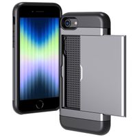 imoshion Coque arrière avec porte-cartes Apple iPhone SE (2022 / 2020) / 8 / 7 - Gris