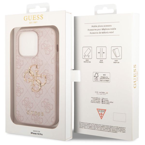 Guess Coque 4G Metal Logo Backcover Apple iPhone 14 Pro - Rose