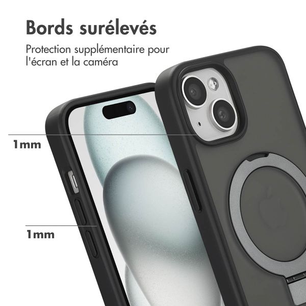 Accezz Coque Ring Stand avec MagSafe Apple iPhone 15 - Noir