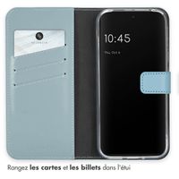 Selencia Étui portefeuille en cuir véritable Google Pixel 9 / 9 Pro - Air Blue