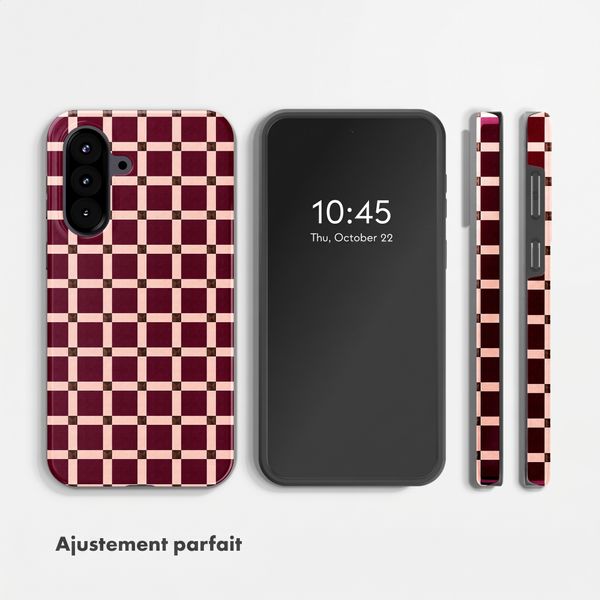 Selencia Coque arrière Vivid Samsung Galaxy A57 (5G) - Check This Burgundy