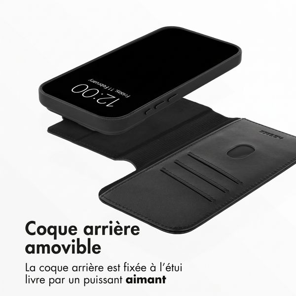 Accezz Étui de télephone portefeuille en cuir 2-en-1 avec MagSafe Apple iPhone 18 Pro / 17 Pro - Onyx Black