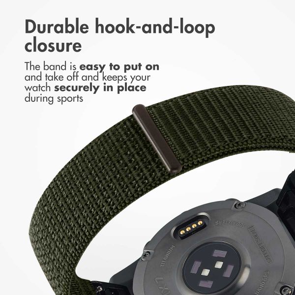 imoshion Bracelet QuickFit® en nylon  - Connexion Garmin 20 mm - Taille L/XL - Vert