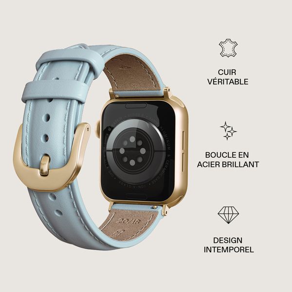 Burga Bracelet en cuir véritable  - Apple Watch | 44/45/46/49 mm / Connexion universelle 20 mm - Dream / Gold