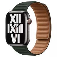 Apple Bracelet Leather Link Apple Watch | 44/45/46/49 mm - Taille M/L - Sequoia Green