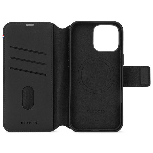 Decoded Portefeuille détachable 2 en 1 en cuir MagSafe Apple iPhone 16 Pro Max - Noir