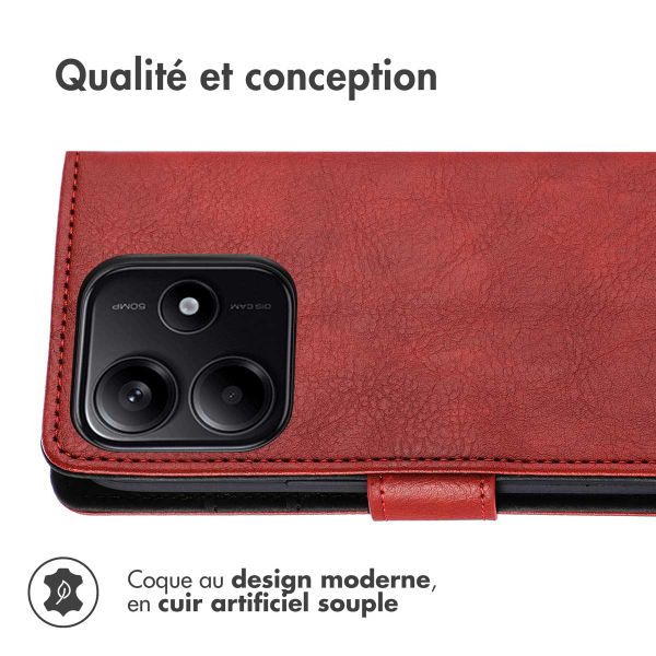 imoshion Étui de télephone portefeuille de luxe Xiaomi Redmi Note 14 (5G) - Rouge