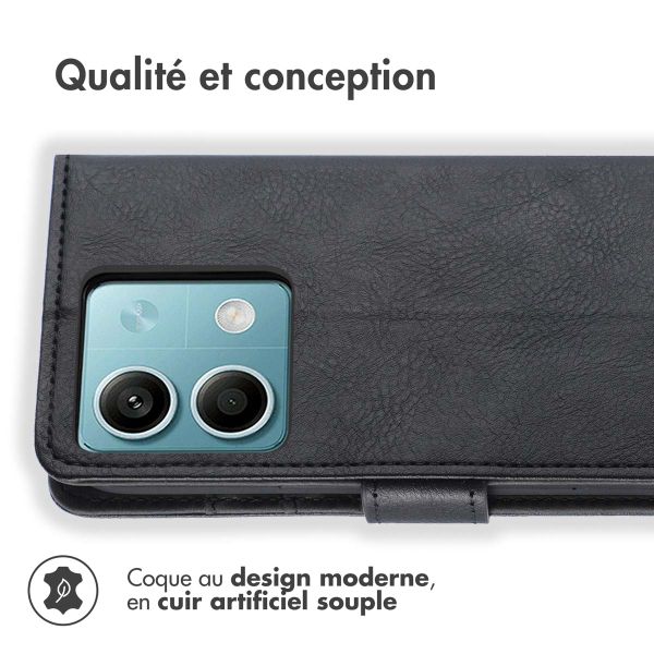 imoshion Étui de télephone portefeuille de luxe Xiaomi Redmi Note 13 (5G) - Noir