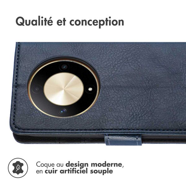 imoshion Étui de télephone portefeuille de luxe Honor Magic 6 Lite - Bleu foncé