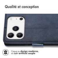 imoshion Étui de télephone portefeuille de luxe Apple iPhone 17 Pro Max - Bleu foncé