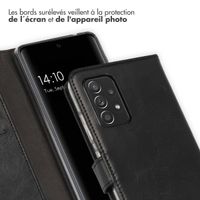 Selencia Étui portefeuille en cuir véritable Samsung Galaxy A52(s) (5G/4G) - Noir