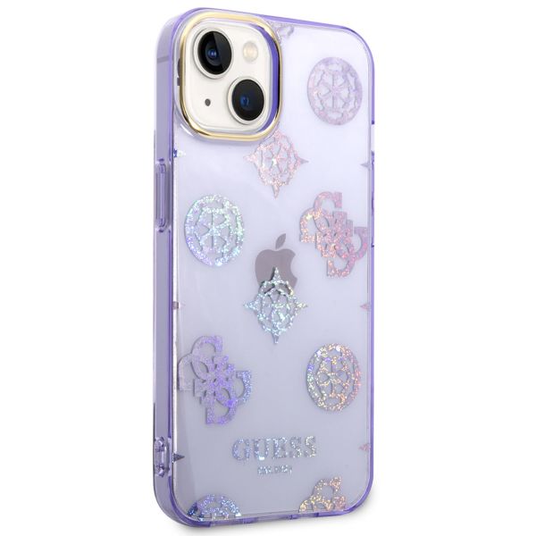 Guess Coque Peony Glitter Apple iPhone 14 - Lila
